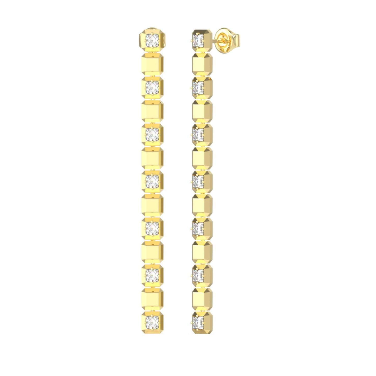 Γυναικεία σκουλαρίκια Guess Ace of Diamonds JUBE06173JWYGT/U σε χρυσό χρώμα με πέτρες 7,5cm.
