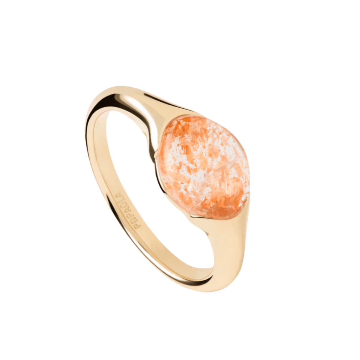 Γυναικείο δαχτυλίδι PDPAOLA AN01-D73 Sunstone Bay Ring κατασκευασμένο από ασήμι 925 επιχρυσωμένο με ηλιόλιθο-Κοντινό 