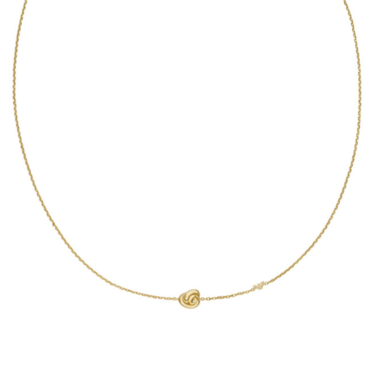 Γυναικείο κολιέ Emporio Armani Sentimental EG3636710 από ασήμι 925 με κεντρικό κόμπο σε χρυσό χρώμα