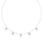 Κολιέ Guess By Your Side JUBN06081JWRHT/U Ασημί με Κρεμαστές Καρδιές
