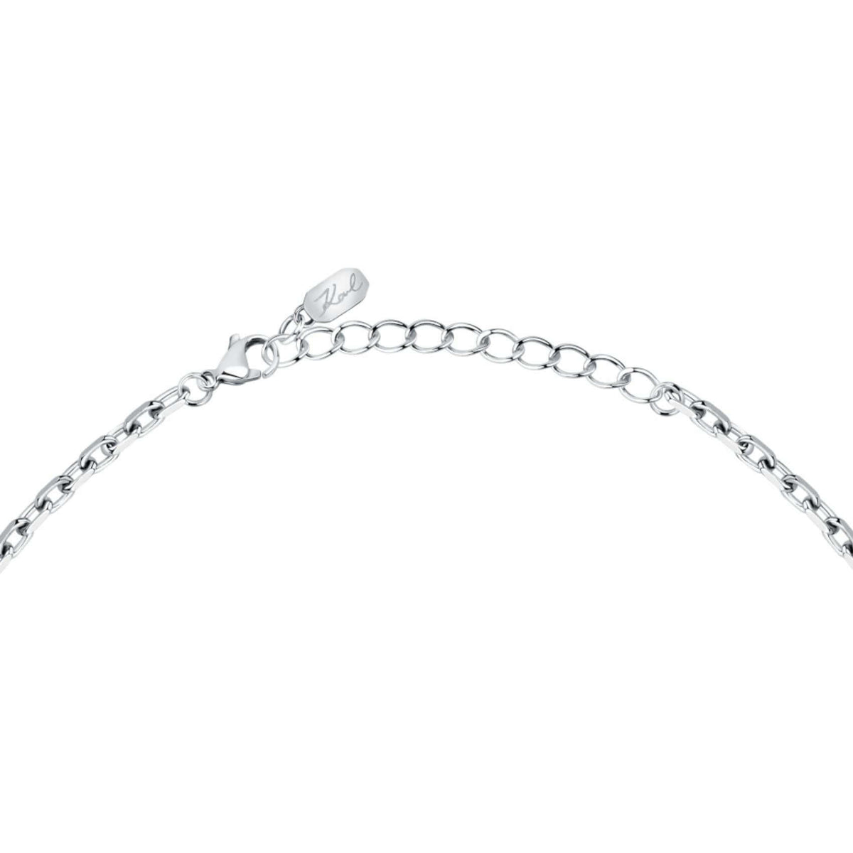 Γυναικείο κολιέ Karl Lagerfeld Crystals KLAYC14 στο κούμπωμα από ανοξείδωτο ατσάλι σε ασημί χρώμα.