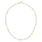 Κολιέ Karl Lagerfeld Pearl KLAYR17 Χρυσό με Λογότυπο, Πέρλες και Πέτρες
