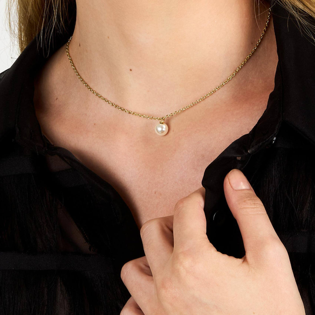 Κολιέ Karl Lagerfeld Pearl KLAYR18 Χρυσό με Πέρλα