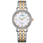 Γυναικείο Ρολόι Citizen Elegance EL3106-59D με Ασημί-Χρυσό Μπρασελέ & Λευκό Καντράν