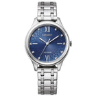Γυναικείο Ρολόι Citizen Elegance EM0500-73L με Ασημί Μπρασελέ & Μπλε Καντράν