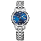 Γυναικείο Ρολόι Citizen Elegance FE1240-81L με Ασημί Μπρασελέ & Μπλε Καντράν