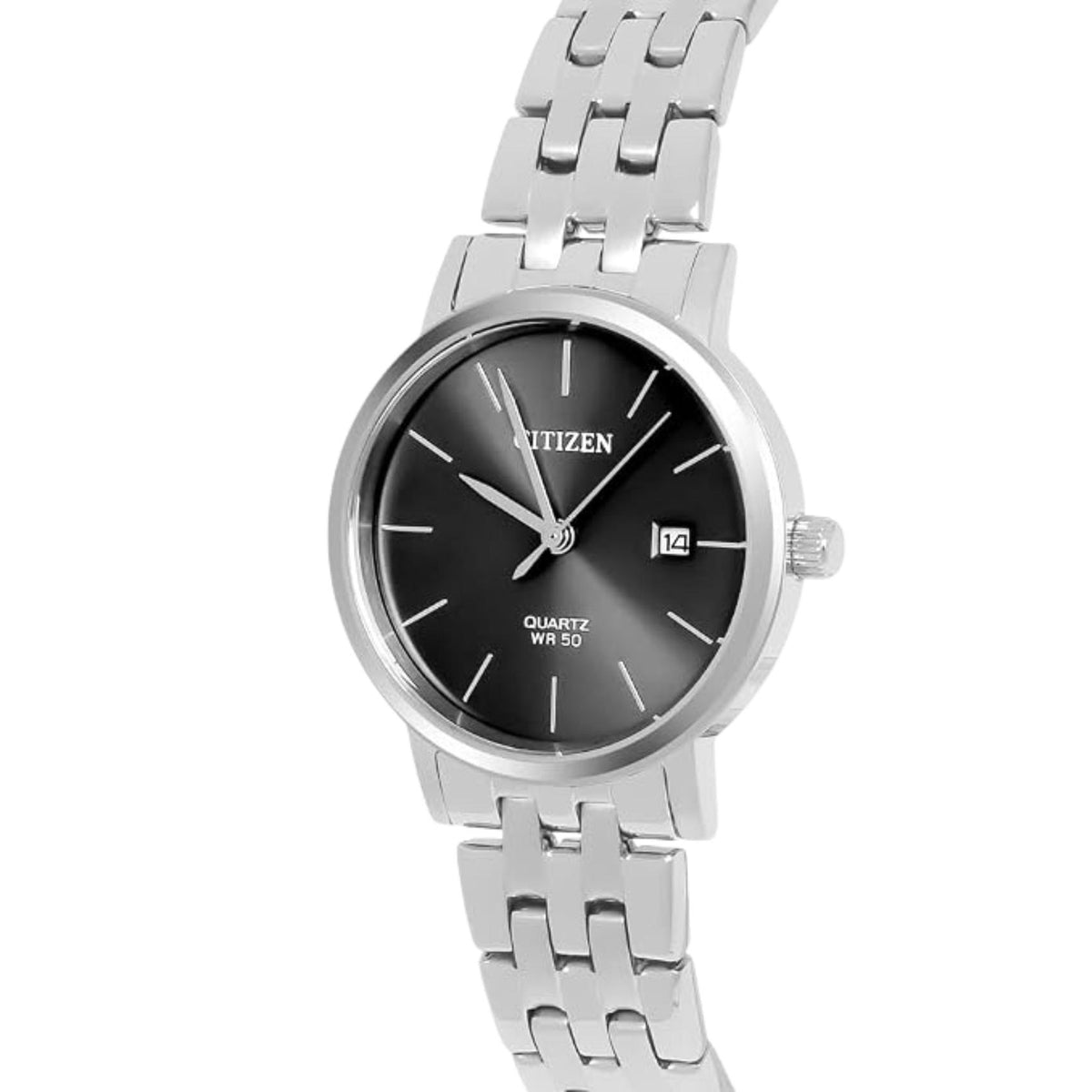 Γκρι καντράν ρολογιού Citizen EU6090-54H διαμέτρου 28mm με ένδειξη ημερομηνίας