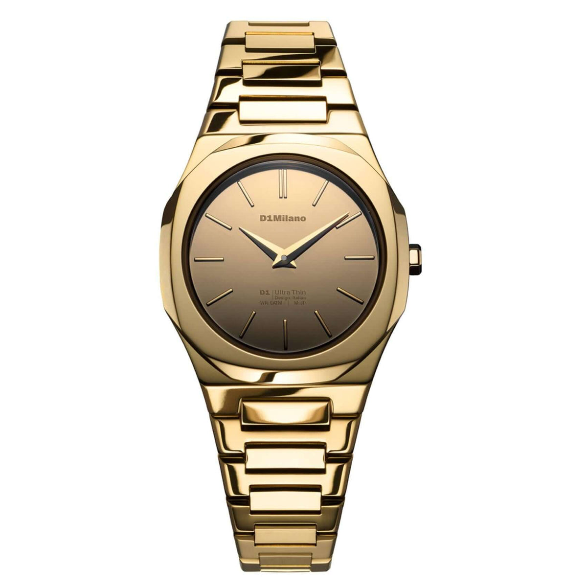 Γυναικείο ρολόι D1 Milano Gold Gleam D1-UTBL40 με χρυσό ατσάλινο μπρασελέ και χρυσό καντράν.