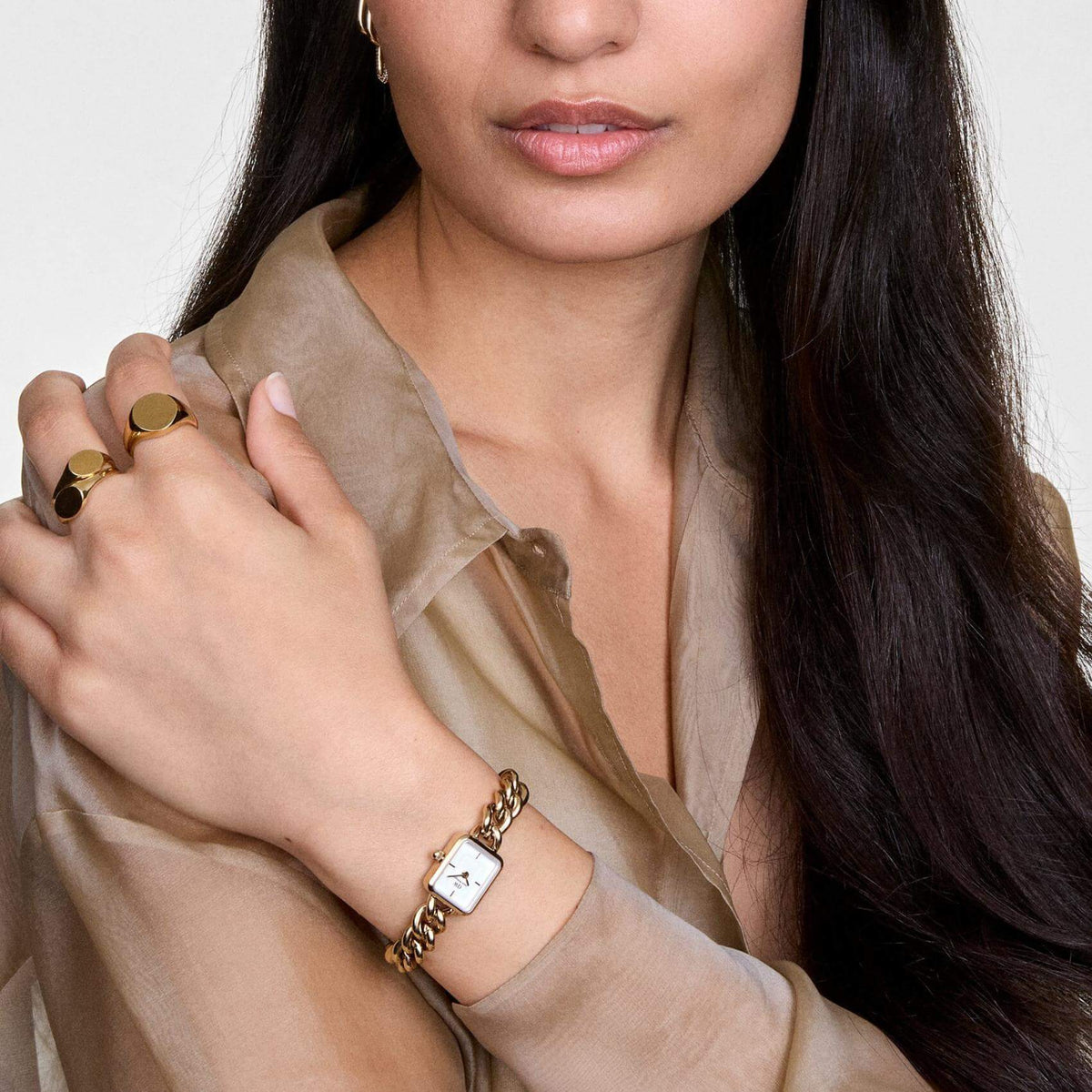 Ρολόι Daniel Wellington Jolie Chain Gold DW00100836 Με Χρυσό Μπρασελέ