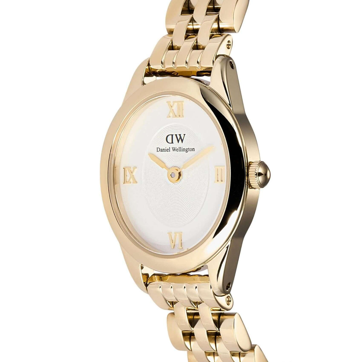 Λευκό οβάλ καντράν για το γυναικείο ρολόι Daniel Wellington Ophelia Mini Gold DW00100803 μεγέθους 22.4x25.5mm.
