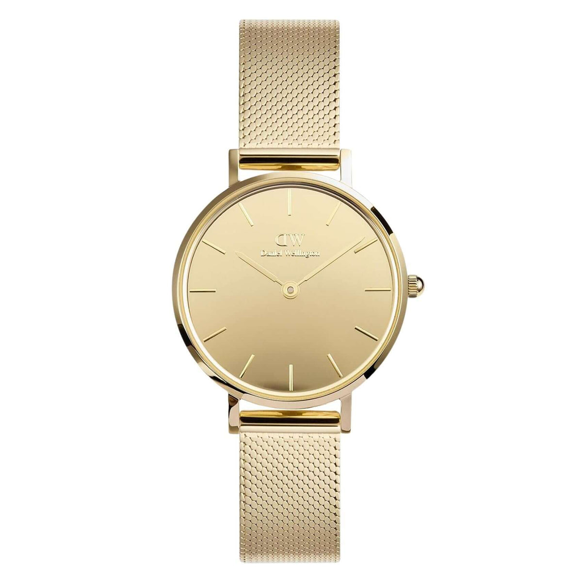 Γυναικείο ρολόι Daniel Wellington Petite Reflection Gold DW00100797 με χρυσό μπρασελέ από ανοξείδωτο ατσάλι και χρυσό καντράν διαμέτρου 28mm.