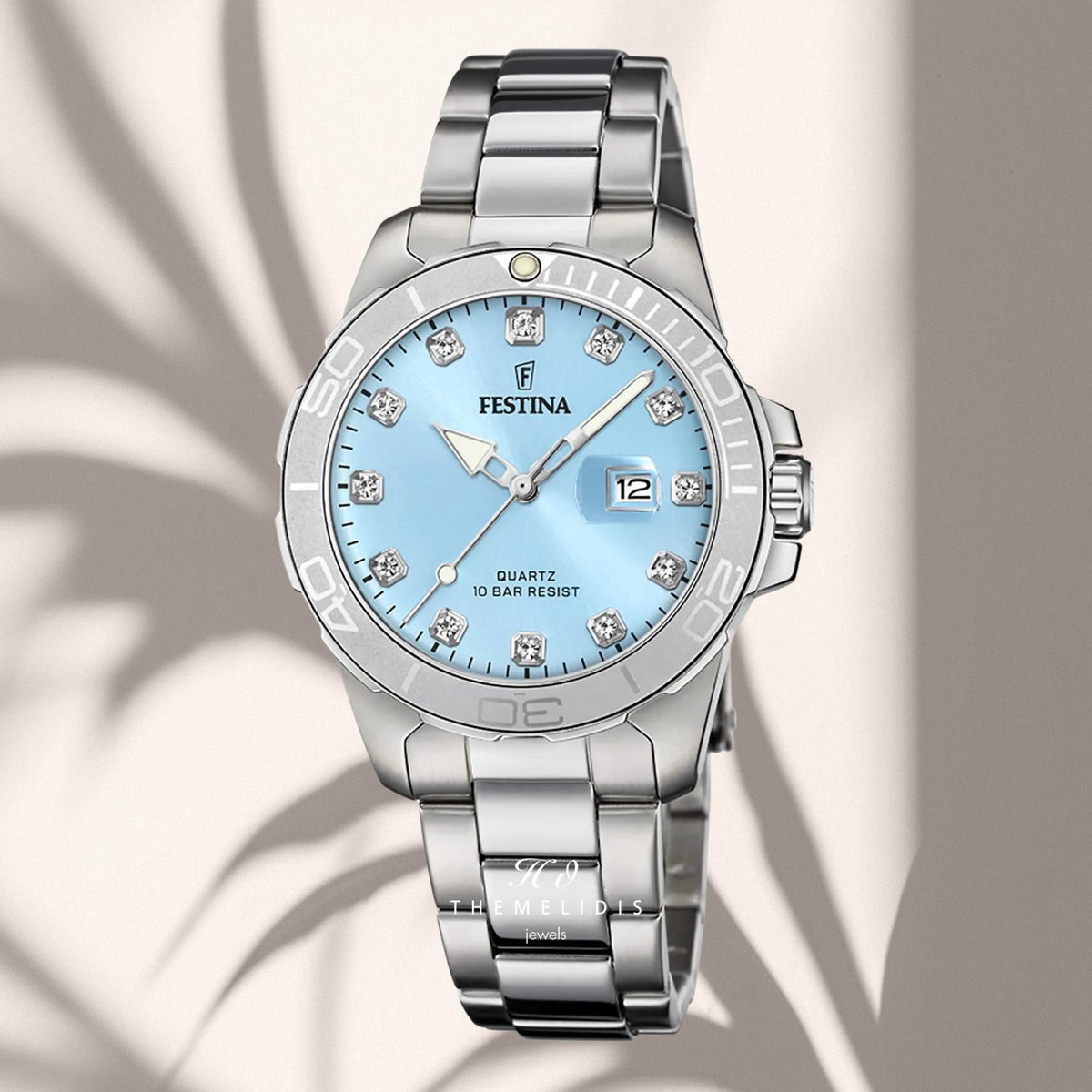 Γυναικείο ρολόι Festina Boyfriend F20503/5 με ασημί ατσάλι και γαλάζιο καντράν