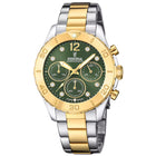 Ρολόι Festina Boyfriend F20604/2 Με Ασημί-Χρυσό Μπρασελέ & Πράσινο Καντράν