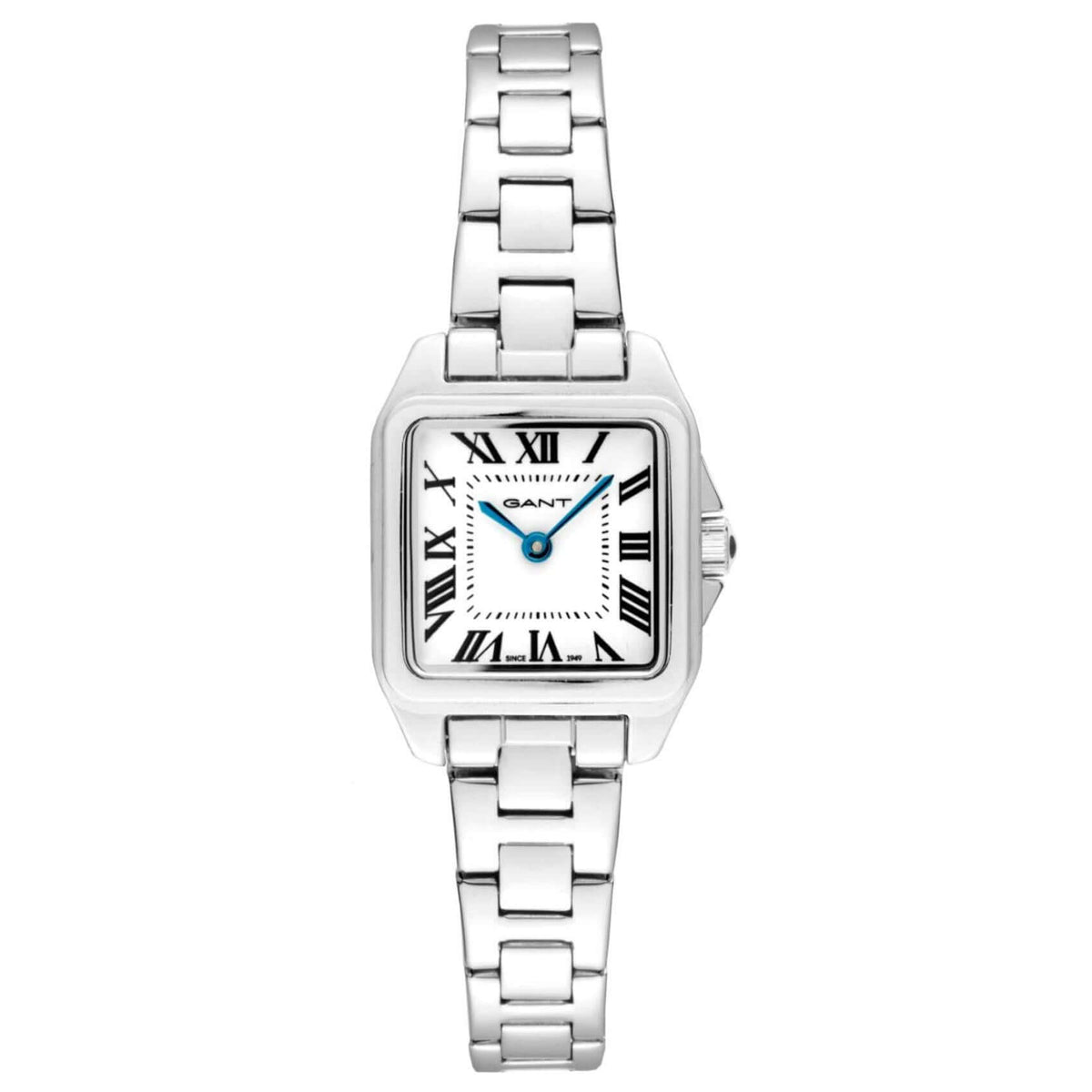 Γυναικείο ρολόι Gant Seneca G193001 με ασημί ατσάλινο μπρασελέ και άσπρο τετράγωνο καντράν 22mm.