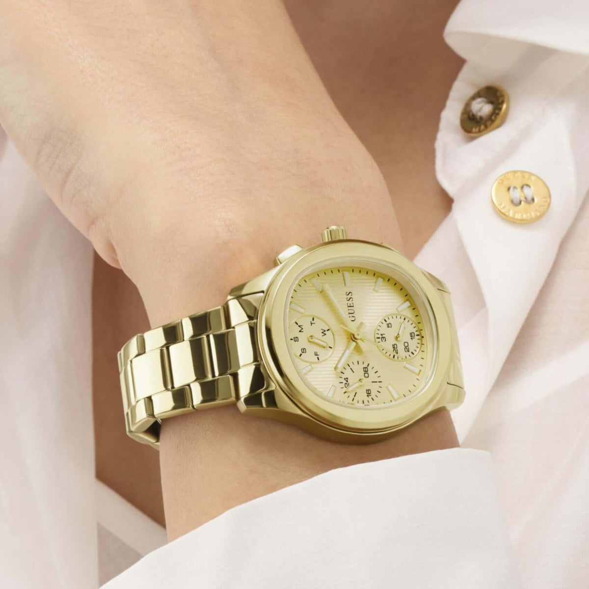 Ρολόι Guess Birdie GW1031L2 με Χρυσό Μπρασελέ