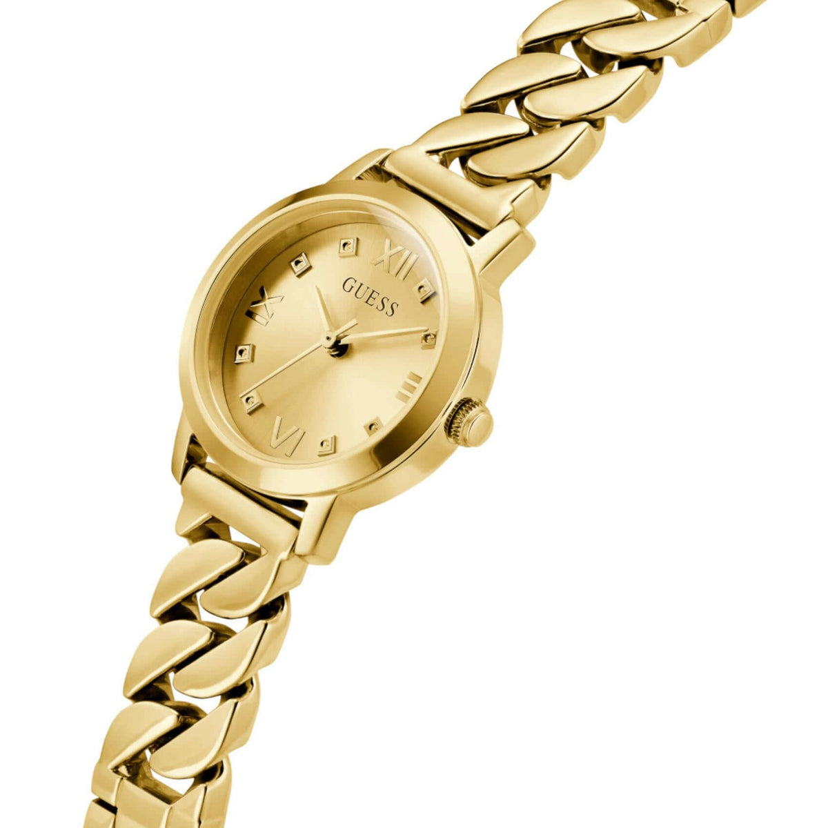 Χρυσό καντράν για το γυναικείο ρολόι Guess Chime GW0867L2 διαμέτρου 25mm.