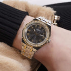 Γυναικείο Ρολόι Guess Desire GW0770L4 με Δίχρωμο Μπρασελέ & Μαύρο Καντράν