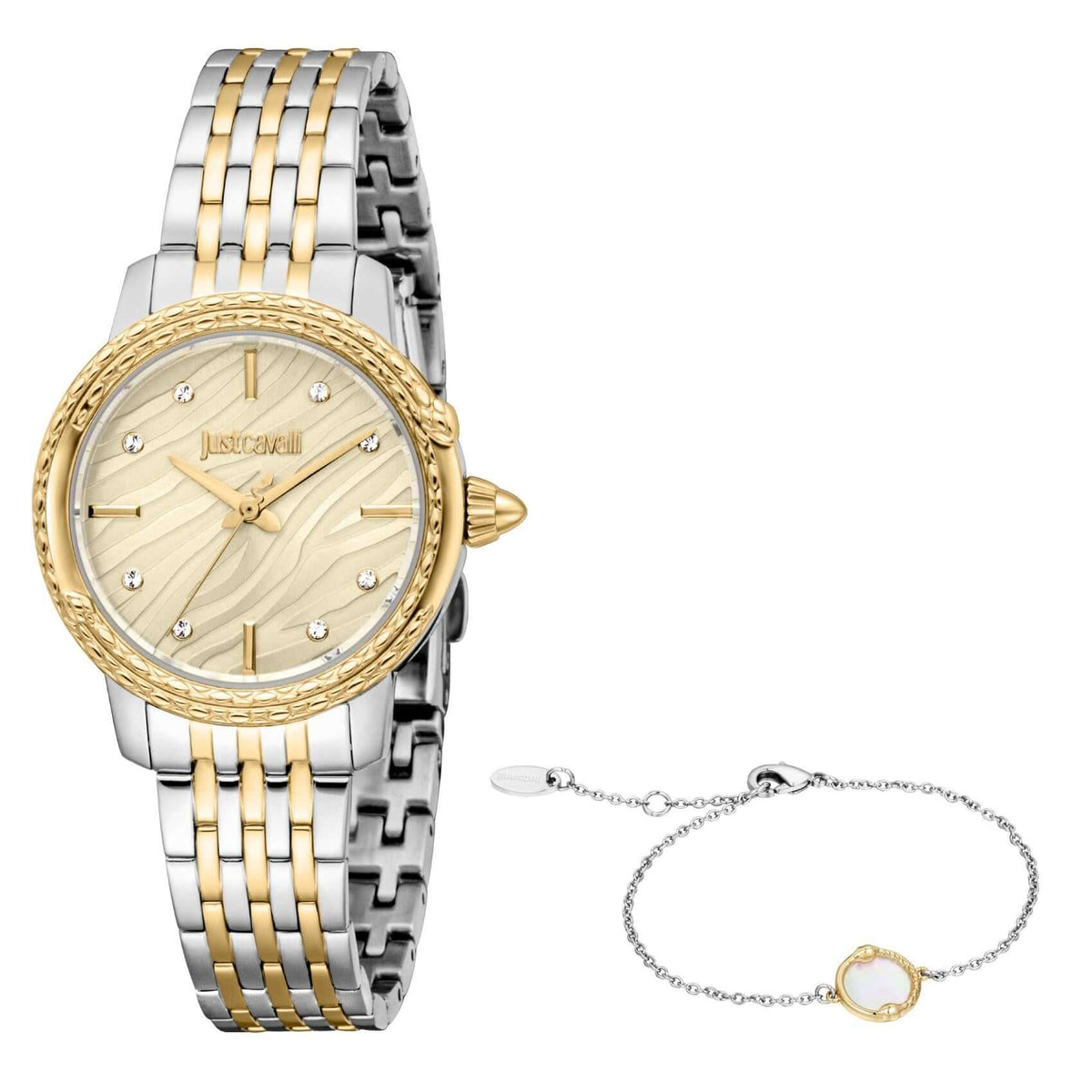 Ρολόι Just Cavalli Euforia Snake JC1L336M0085 Με Δίχρωμο Μπρασελέ