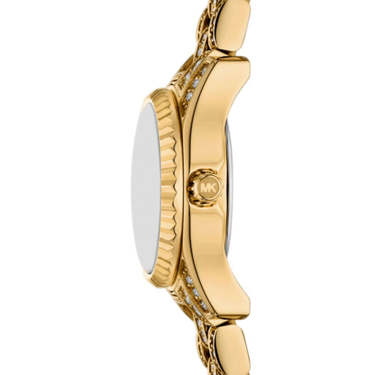 Φωτογραφία του Michael Kors Lexington MK4980 που αναδεικνύει την κάσα 19mm και το χρυσό μπρασελέ από ανοξείδωτο ατσάλι.