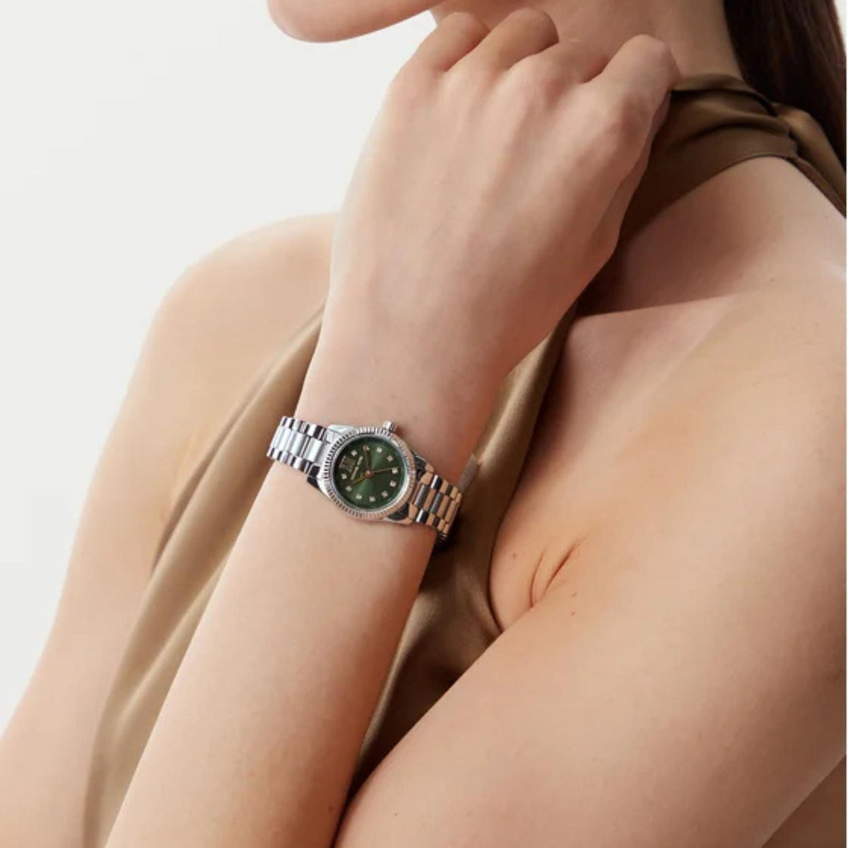 Ρολόι Michael Kors Lexington MK7580 Με Ασημί Μπρασελέ & Πράσινο Καντράν