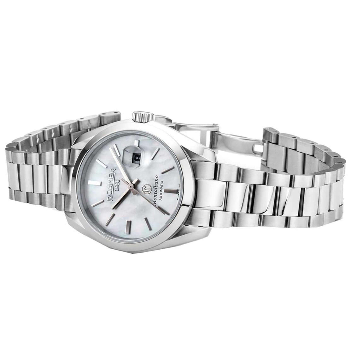 Γυναικείο Ρολόι Roamer Montalbano 996990-41-20-20 Αυτόματο Με Ασημί Μπρασελέ & Άσπρο Καντράν