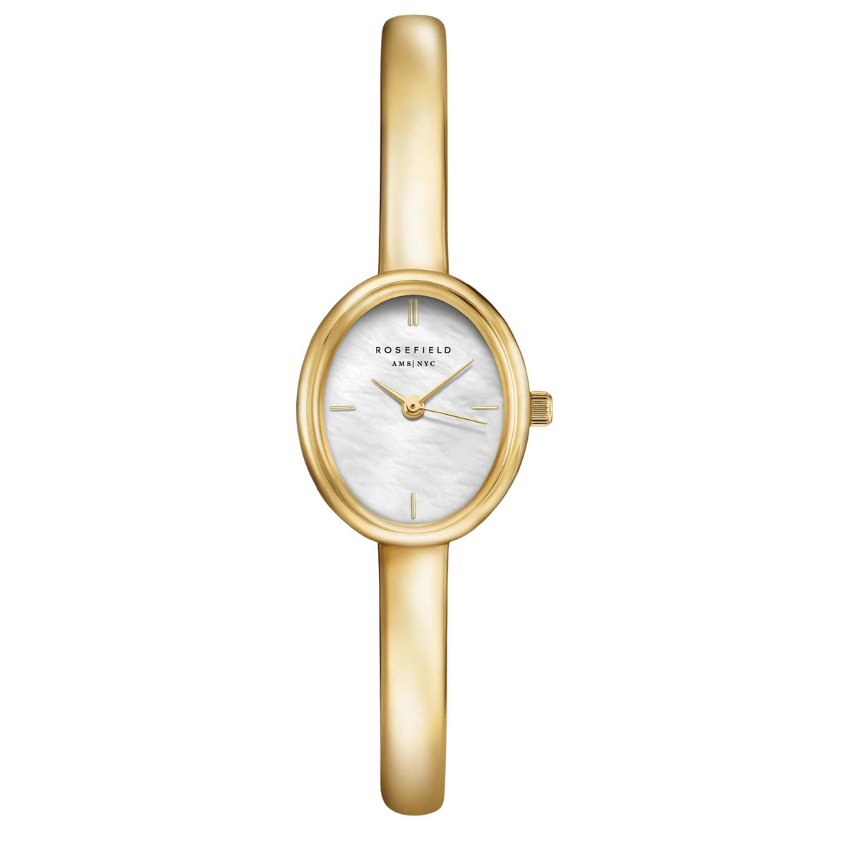 Γυναικείο ρολόι Rosefield Bangle XS STWGSG-ST06 με χρυσό μπρασελέ και λευκό καντράν με εσωτερική διάμετρο 52mm