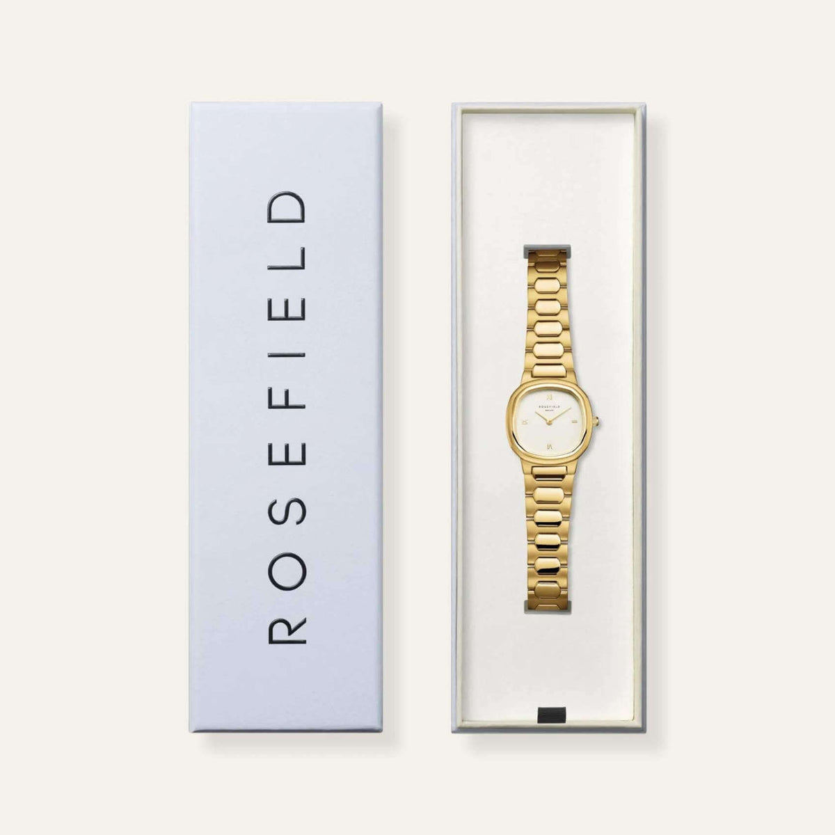 Συσκευασία από γυναικείο ρολόι Rosefield Gaia Creme Gold ORCGSG-OR01.