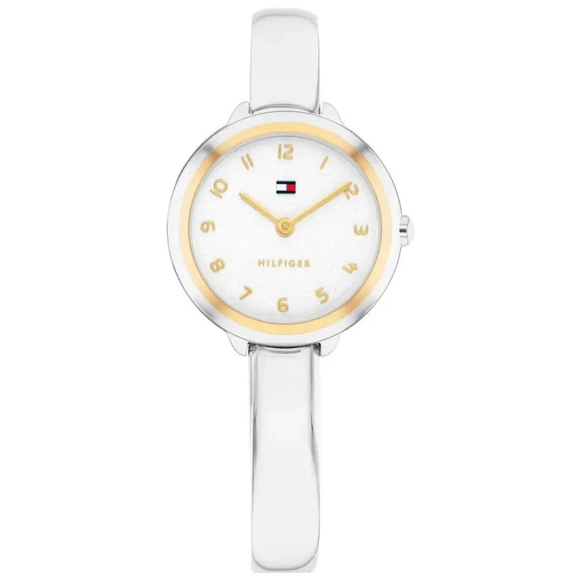 Γυναικείο ρολόι Tommy Hilfiger Demi Bangle 1782894 με ασημί μπρασελέ και λευκό καντράν