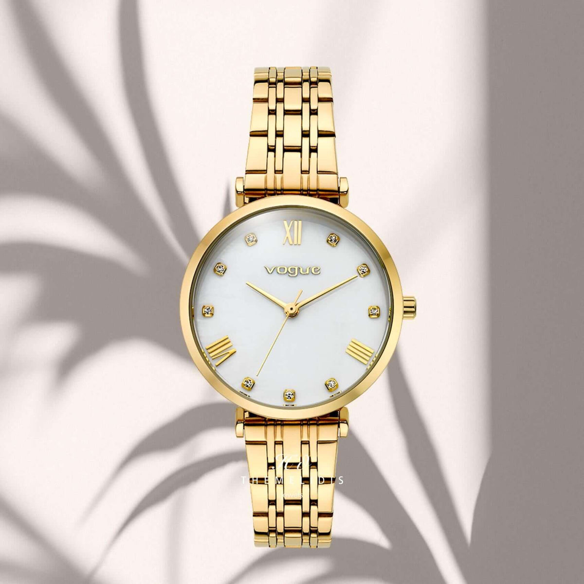 Ρολόι Vogue New Bliss 2020616341 Με Χρυσό Μπρασελέ & Λευκό Φίλντισι Καντράν
