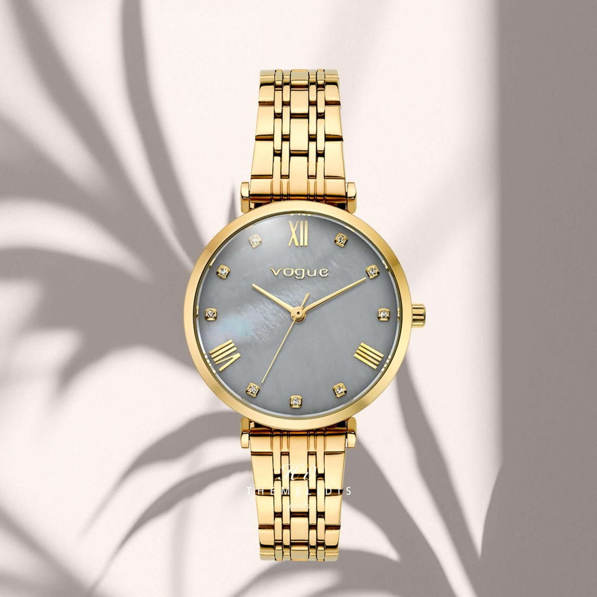 Ρολόι Vogue New Bliss 2020616344 με Χρυσό Μπρασελέ & Γκρι Φίλντισι Καντράν