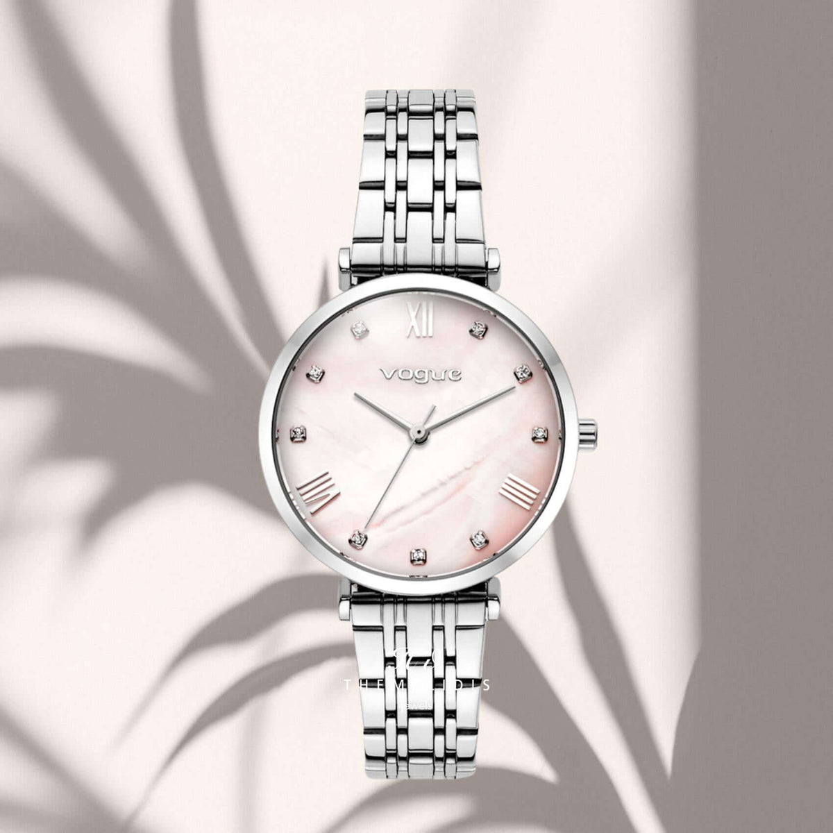 Ρολόι Vogue New Bliss 2020616383 με Ασημί Μπρασελέ & Ροζ Φίλντισι Καντράν