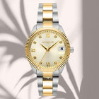 Ρολόι Vogue Reina Medium 2020614262 Με Δίχρωμο Μπρασελέ και Χρυσό Καντράν