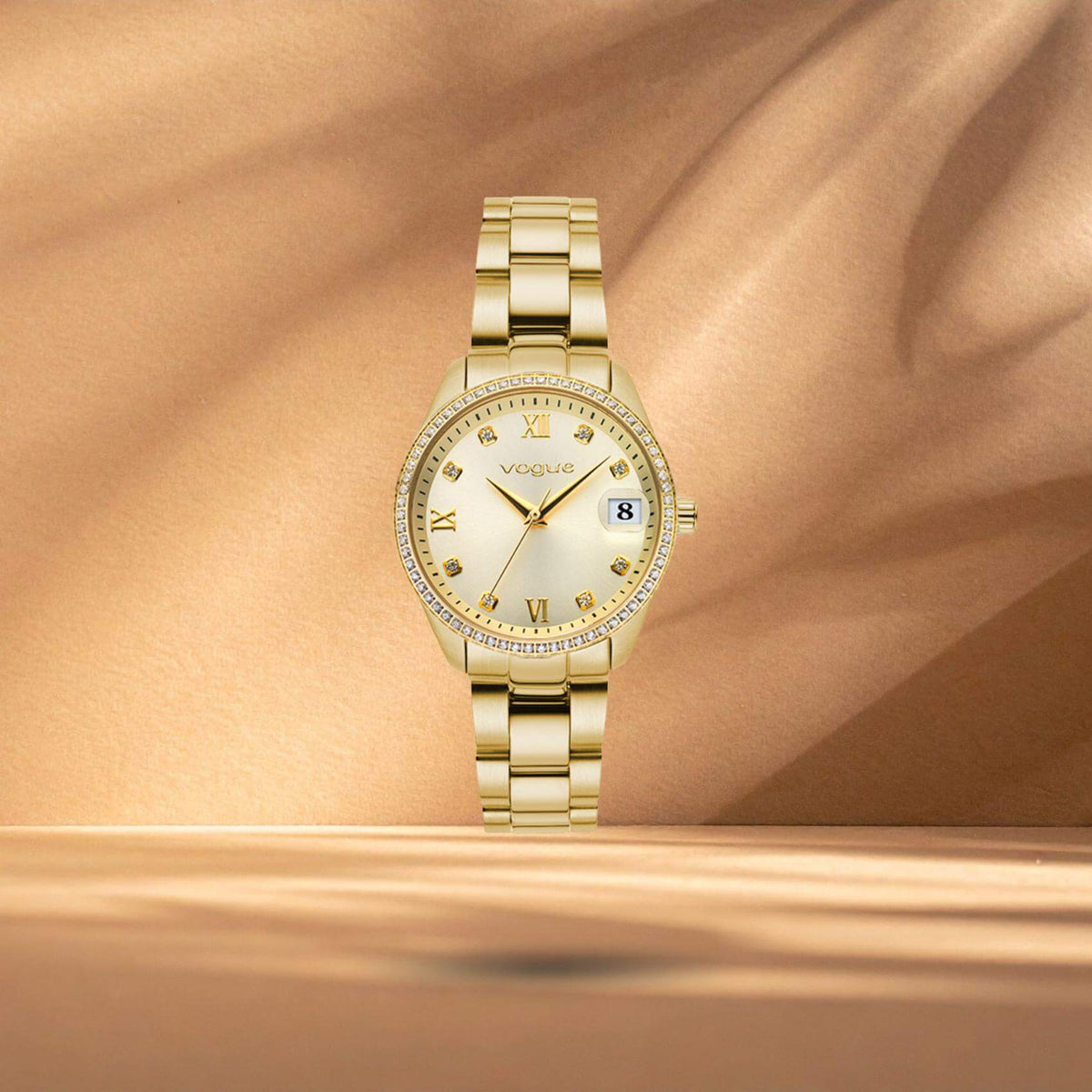 Ρολόι Vogue Reina Mini 2020614344 Με Χρυσό Μπρασελέ & Σαμπανί Καντράν