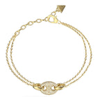 Βραχιόλι Guess Marina JUBB06222JWYGL Χρυσό με Διπλή Αλυσίδα