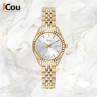 Ρολόι JCOU Queen's Petit II JU19066-5 Με Χρυσό Μπρασελέ & Ασημί Καντράν