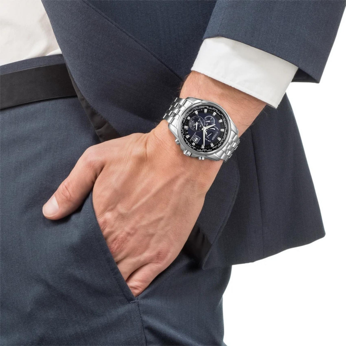 Καταδυτικό Ρολόι Citizen AT9030-55L Με Ασημί Μπρασελέ & Μπλε Καντράν