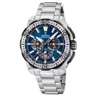 Καταδυτικό Ρολόι Festina Chrono Bike F20724/2 Με Ασημί Μπρασελέ & Μπλε Καντράν