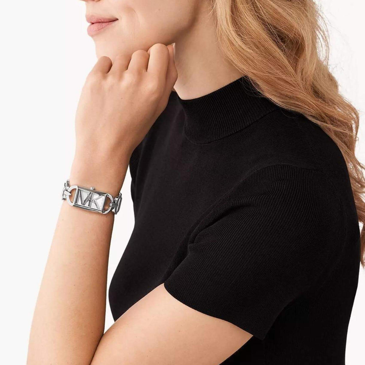 Τετράγωνο Ρολόι Michael Kors Empire MK7407 Με Ασημί Μπρασελέ