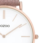 Ρολόι Oozoo Vintage C20149 Με Ροζ Δερμάτινο Λουράκι με Γκλίτερ
