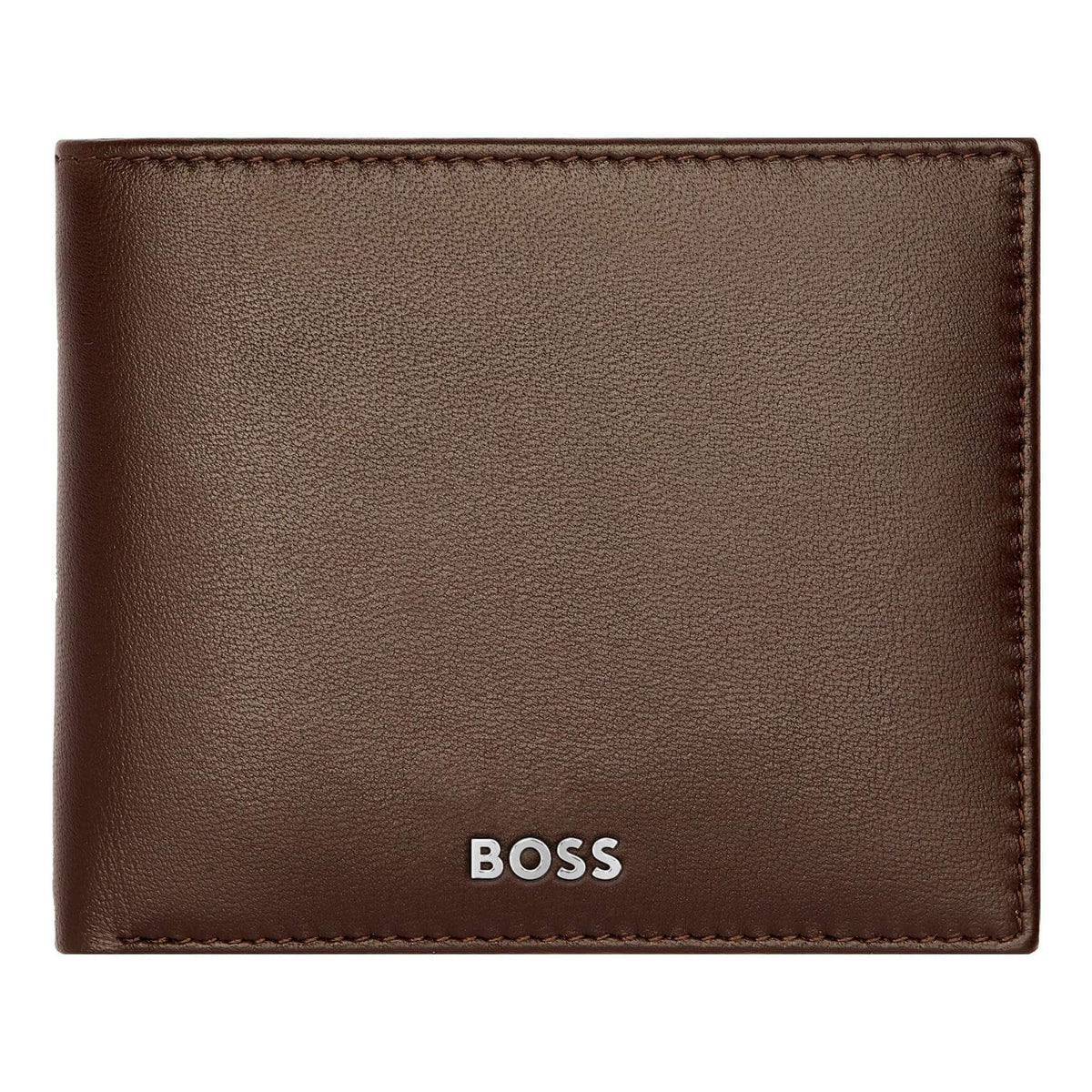 Ανδρικό καφέ δερμάτινο πορτοφόλι Hugo Boss HLW403Y Classic Smooth.