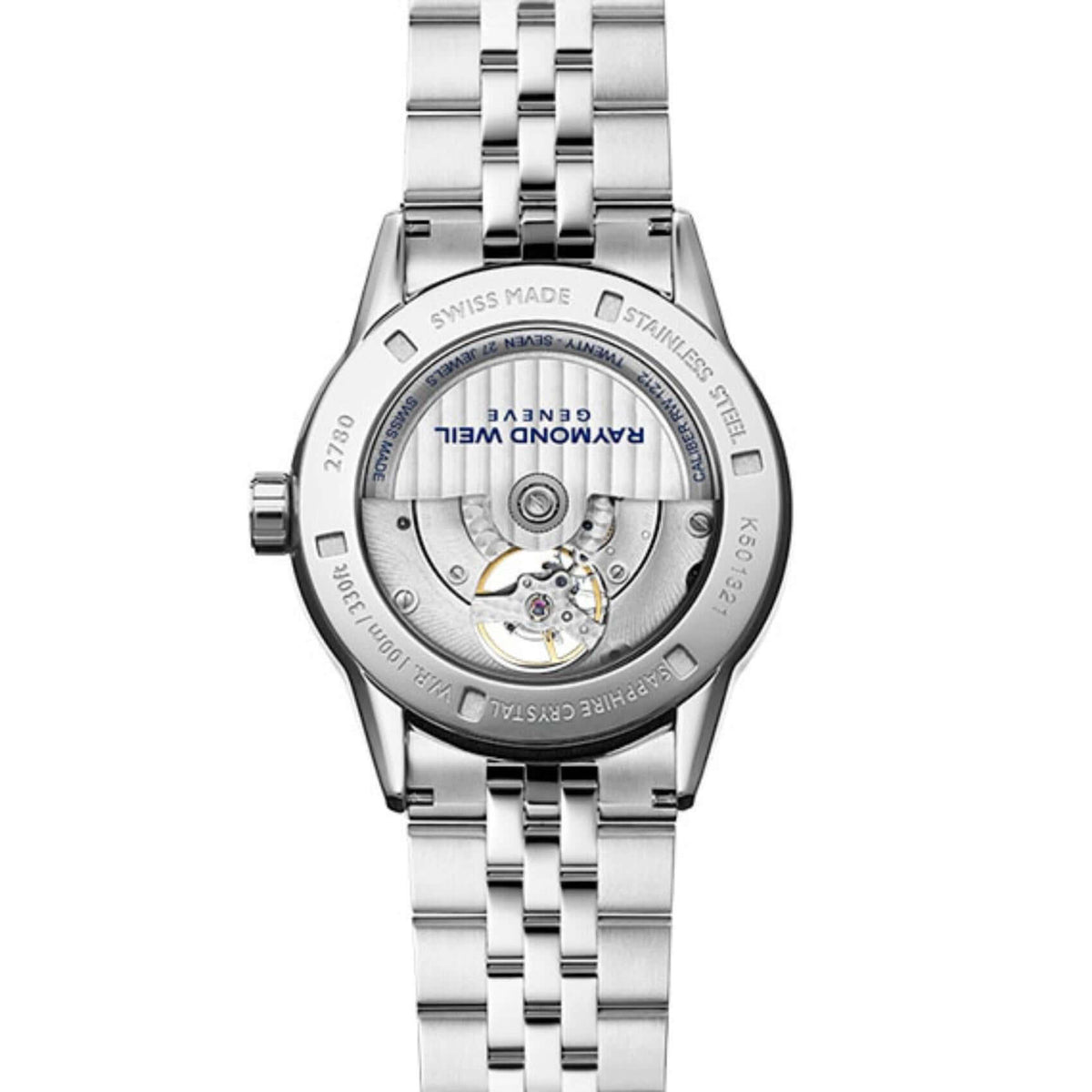 Ρολόι Raymond Weil Freelancer 2731-ST-50001 αυτόματο με ασημί ατσάλινο μπρασελέ και μπλε καντράν διαμέτρου 42mm.