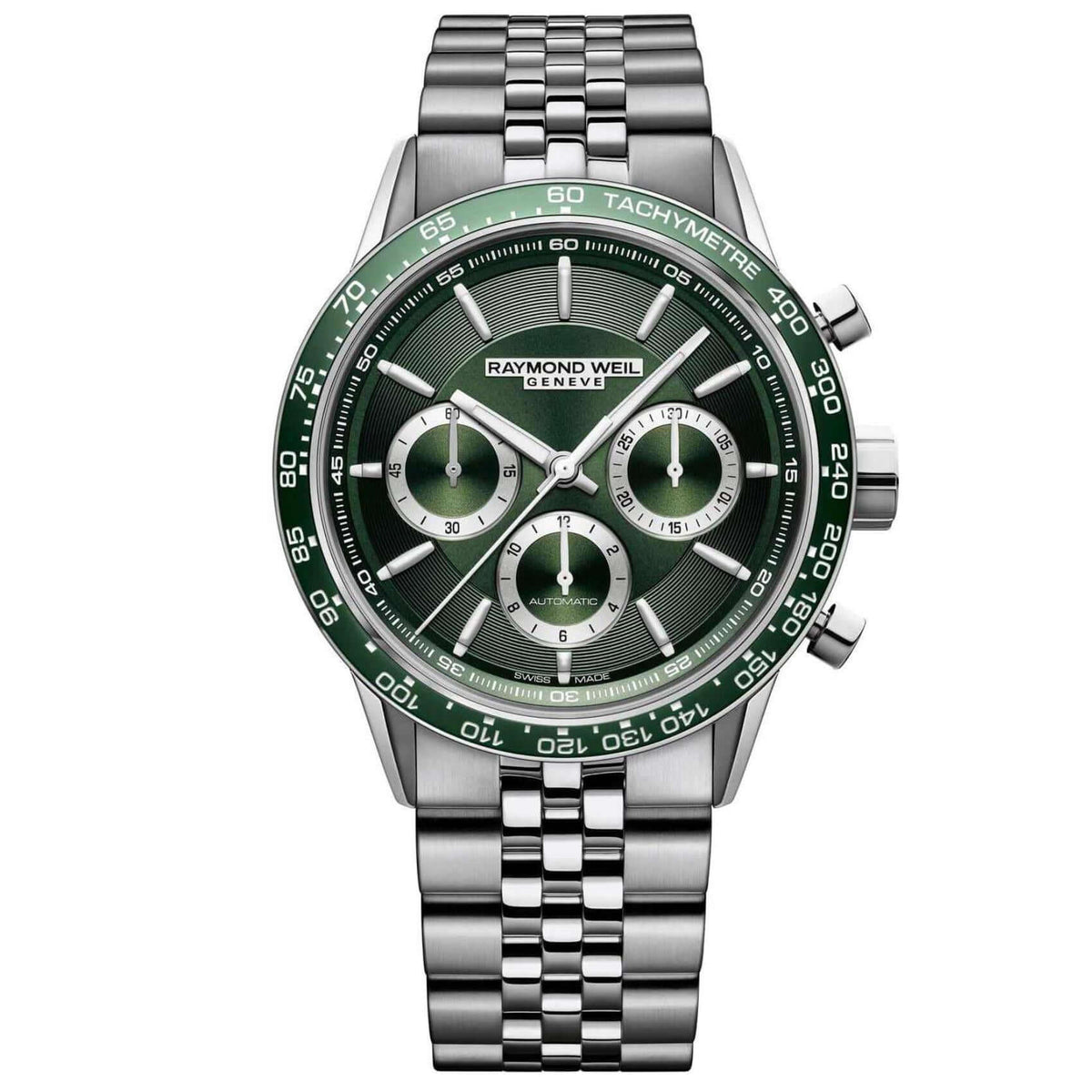 Raymond Weil Freelancer 7741-ST7-52021 Automatic Chronograph με πράσινο καντράν.