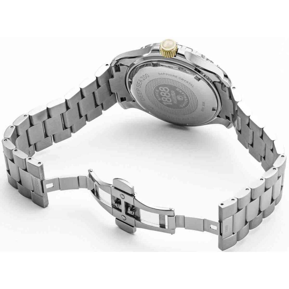 Καταδυτικό ρολόι Roamer Deep Sea 200 860833-47-45-70, με δίχρωμο μπρασελέ σε ασημί με χρυσό χρώμα από ανοξείδωτο ατσάλι και μπλε καντράν με ένδειξη ημερομηνίας.
