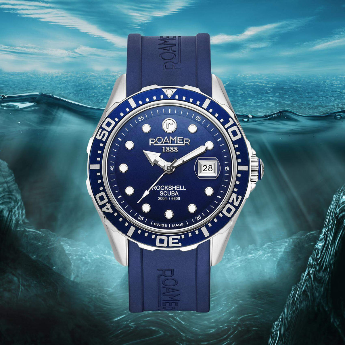 Καταδυτικό Ρολόι Roamer Rockshell Mark III Scuba 867833-41-45-02 Με Λουράκι Καουτσούκ