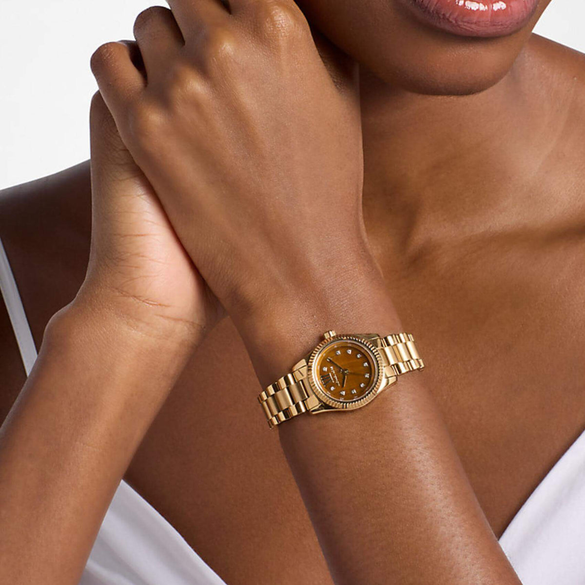 Γυναικείο Ρολόι Michael Kors Petite Lexington Pavé MK7578 Με Χρυσό Μπρασελέ