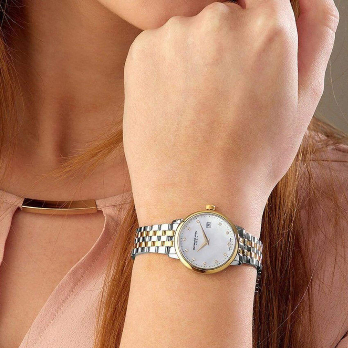 Ρολόι Raymond Weil Toccata Diamonds 5385-STP-97081 Με Δίχρωμο Μπρασελέ
