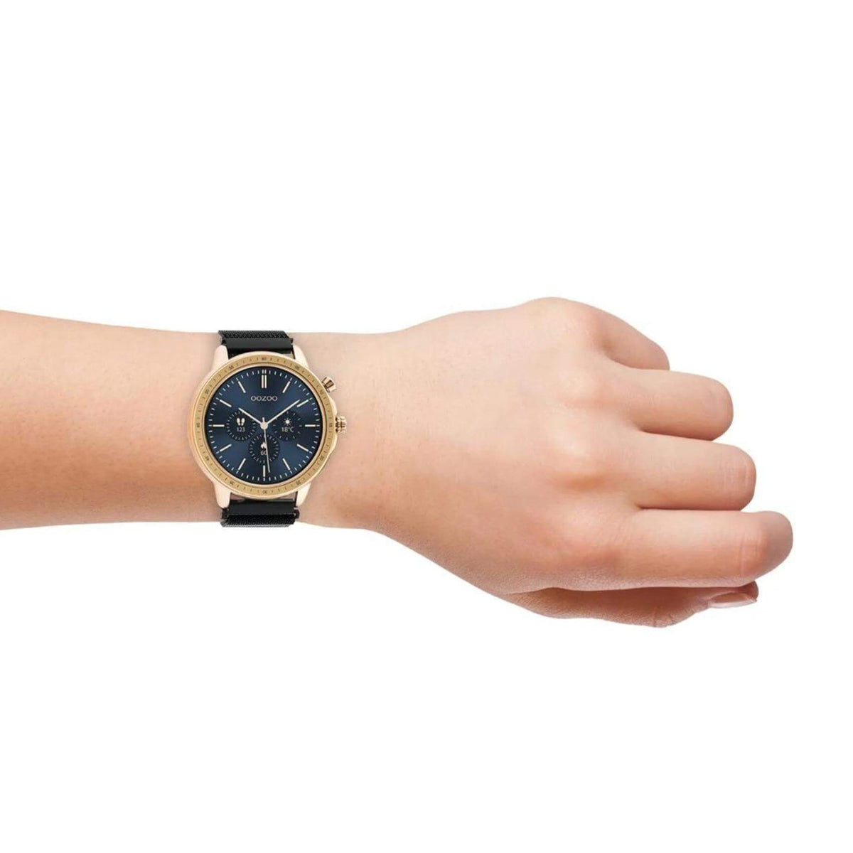Ρολόι Smartwatch Oozoo Q00308 Με Μαύρο Ατσάλινο Μπρασελέ