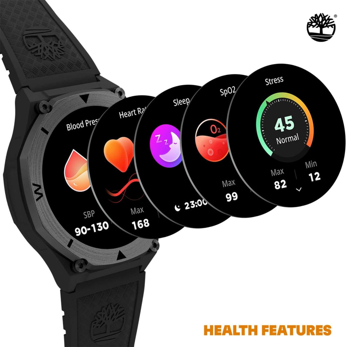 Λειτουργίες υγείας του Smartwatch Timberland Trail Force S2 TDIGB0089801