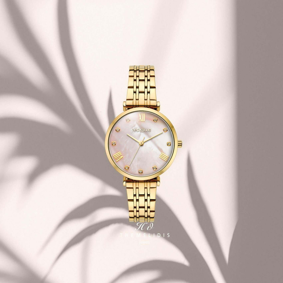 Ρολόι Vogue Bliss Mini 2020617043 Με Χρυσό Μπρασελέ & Ροζ Φίλντισι Καντράν