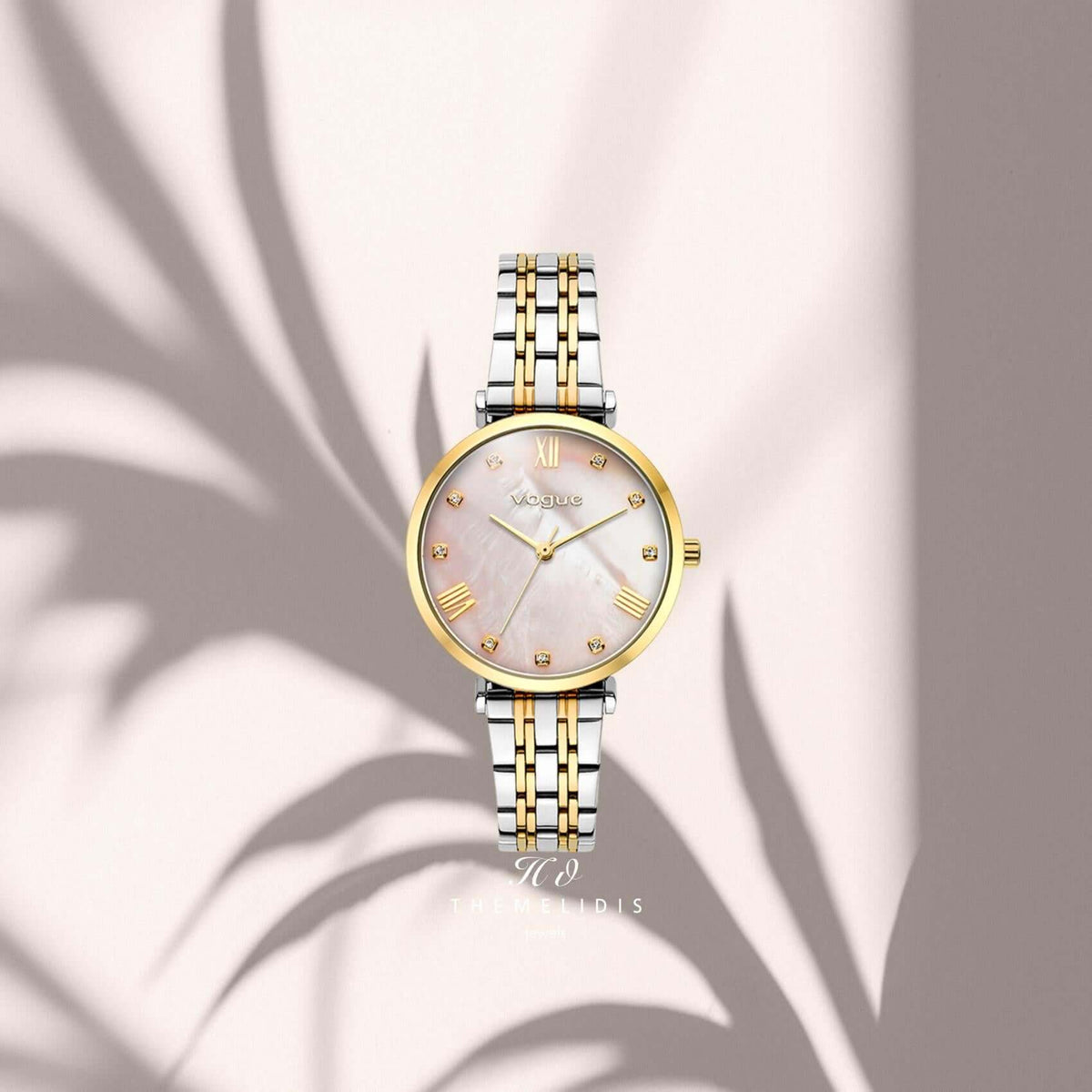 Ρολόι Vogue Bliss Mini 2020617063 Με Δίχρωμο Μπρασελέ & Ροζ Φίλντισι Καντράν